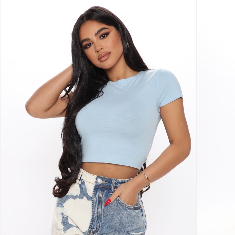 Fashion Nova Sky Blue Tee
